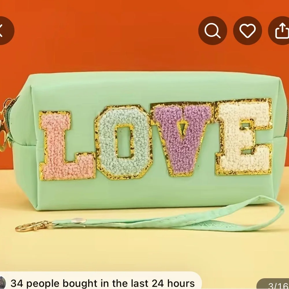 Brand new chenille makeup cosmetic bag Stoney clover lane tagged for exposure